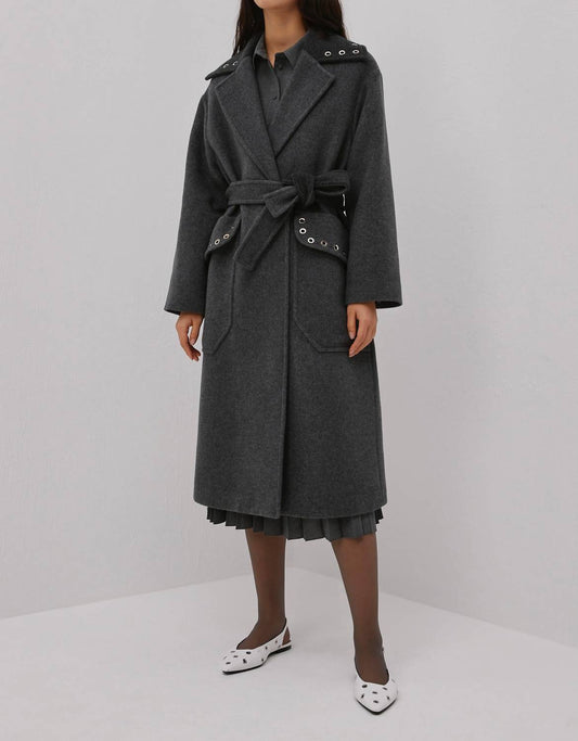 Beatrice .B - Grommet Collar Long Coat