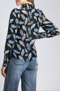 Apny - Puff Sleeve Ruched Blouse