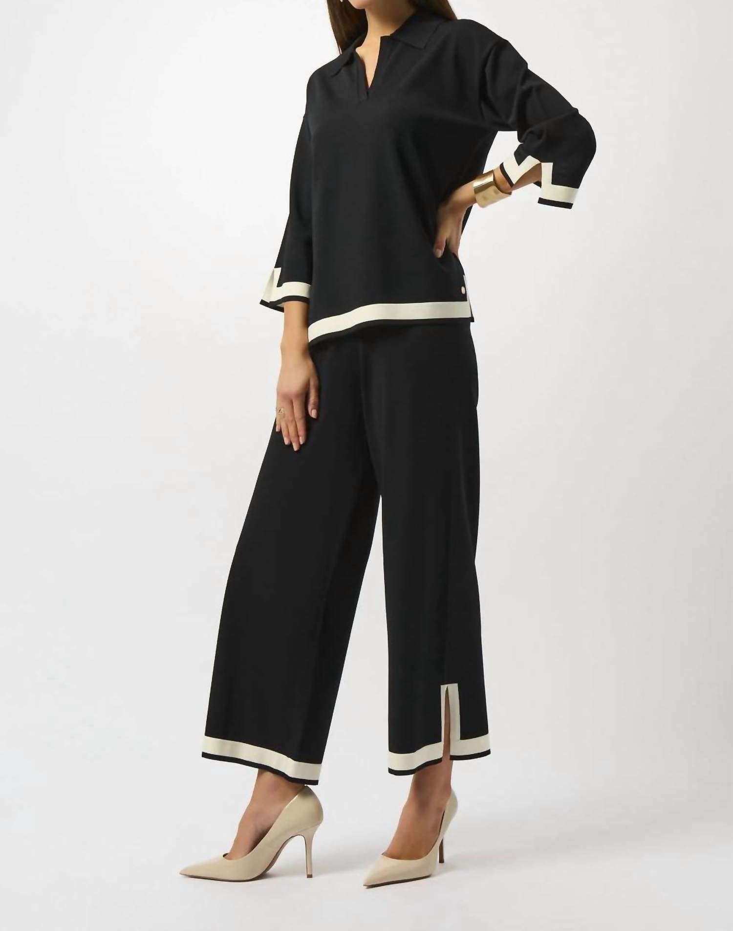 Frank Lyman - Women's Color Block Knit Wide Leg Pant