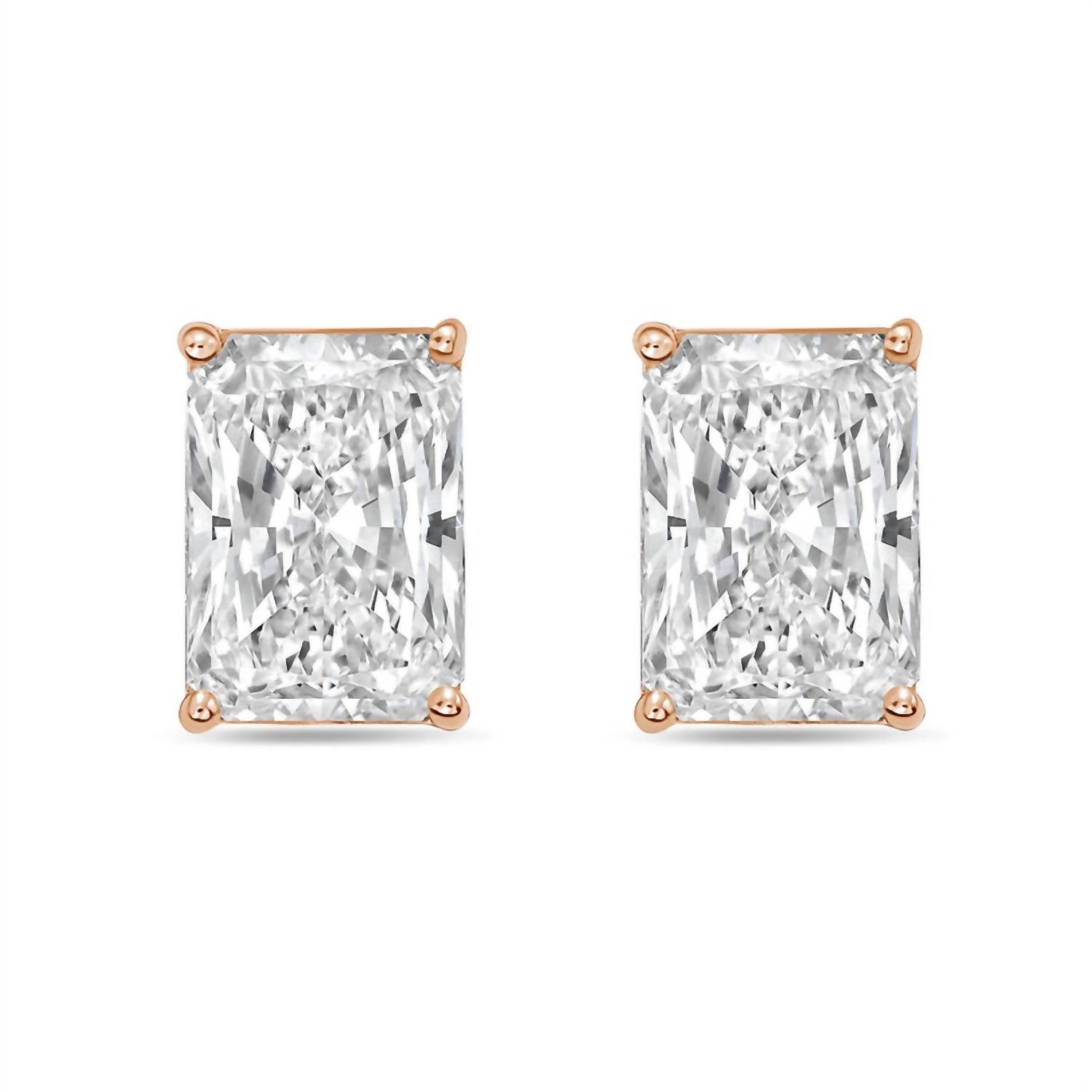 Diana M Jewels - Women's Radiant Lab-grown Diamond Stud Earrings (10.00 Tcw) - Bold