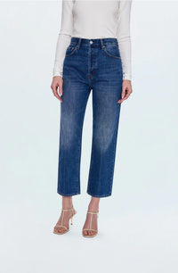 PISTOLA Cassie Super High Rise Straight Leg Jeans in fairview - women's jeans - detail view