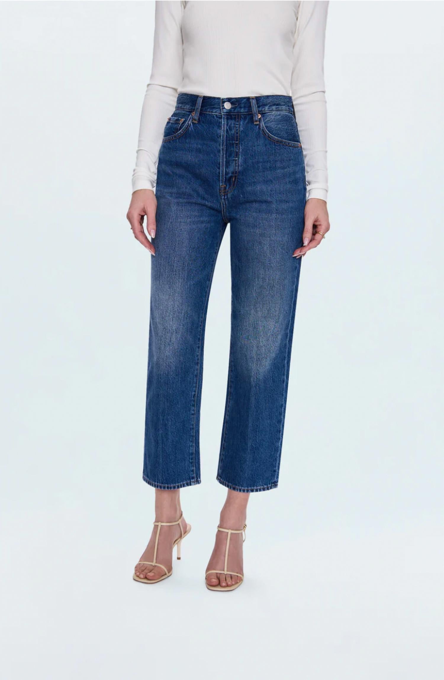 PISTOLA Cassie Super High Rise Straight Leg Jeans in fairview - women's jeans - detail view