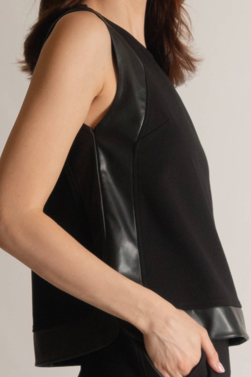P.Cill - Faux Leather Sleeveless Tank