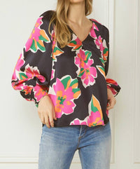 Entro - Satin Floral Blouse