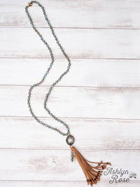Southern Grace - Women's Make Heaven Crowded Crystal Tassel Cross Beaded Necklace