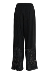 Ichi - Marila Stripe Lace Hem Wide Leg Trousers