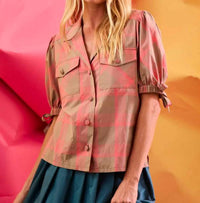 Hunter Bell - Day Glow Check Landon Top