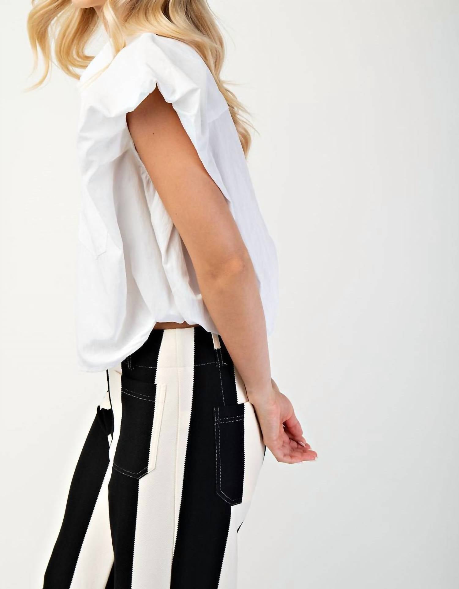 GLAM Power Poplin Shirt in white - women's shirt - alternate view