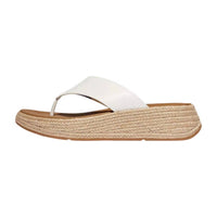 Fitflop - Women's F-mode Espadrille Leather Flatform T Post Sandals