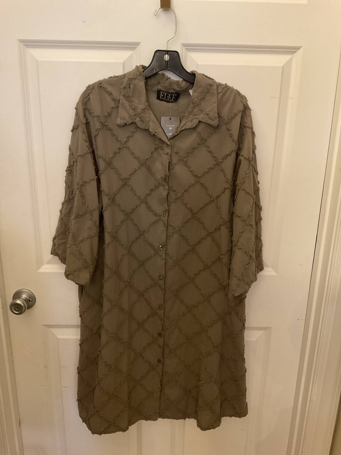 Eternelle - Women's Button Down Textured Dress