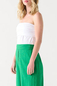 Dex Ruched Bandeau Top - Plus in white - women's tank top - alternate view