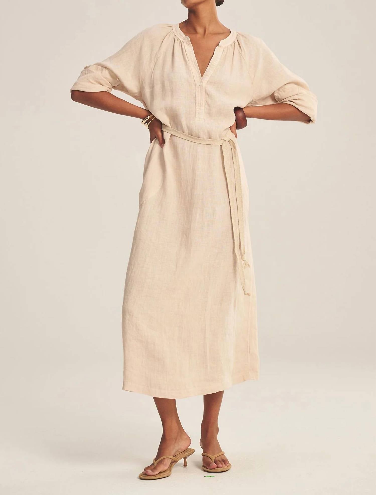 Velvet By Graham & Spencer - Dakota Linen V-neck Dress