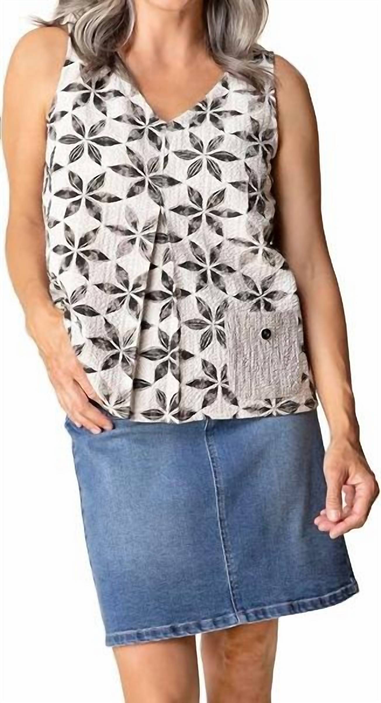 Habitat - Crepe Floral Pleat Tank