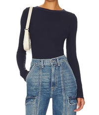 Enza Costa - SILK KNIT LONG SLEEVE CREW TEE