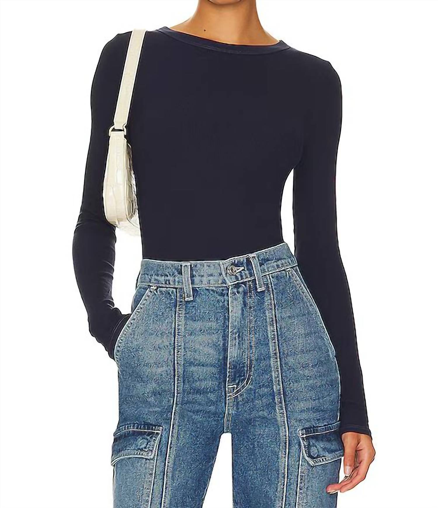 Enza Costa - SILK KNIT LONG SLEEVE CREW TEE