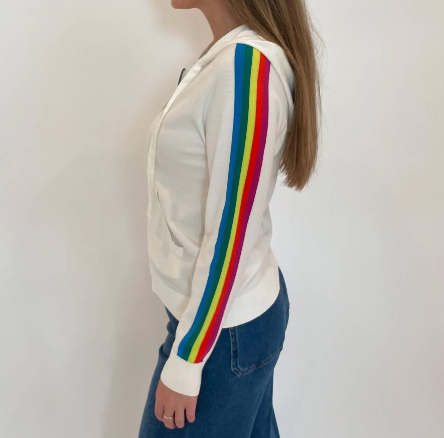 J. Society - Striped Sleeve Zip Hoodie