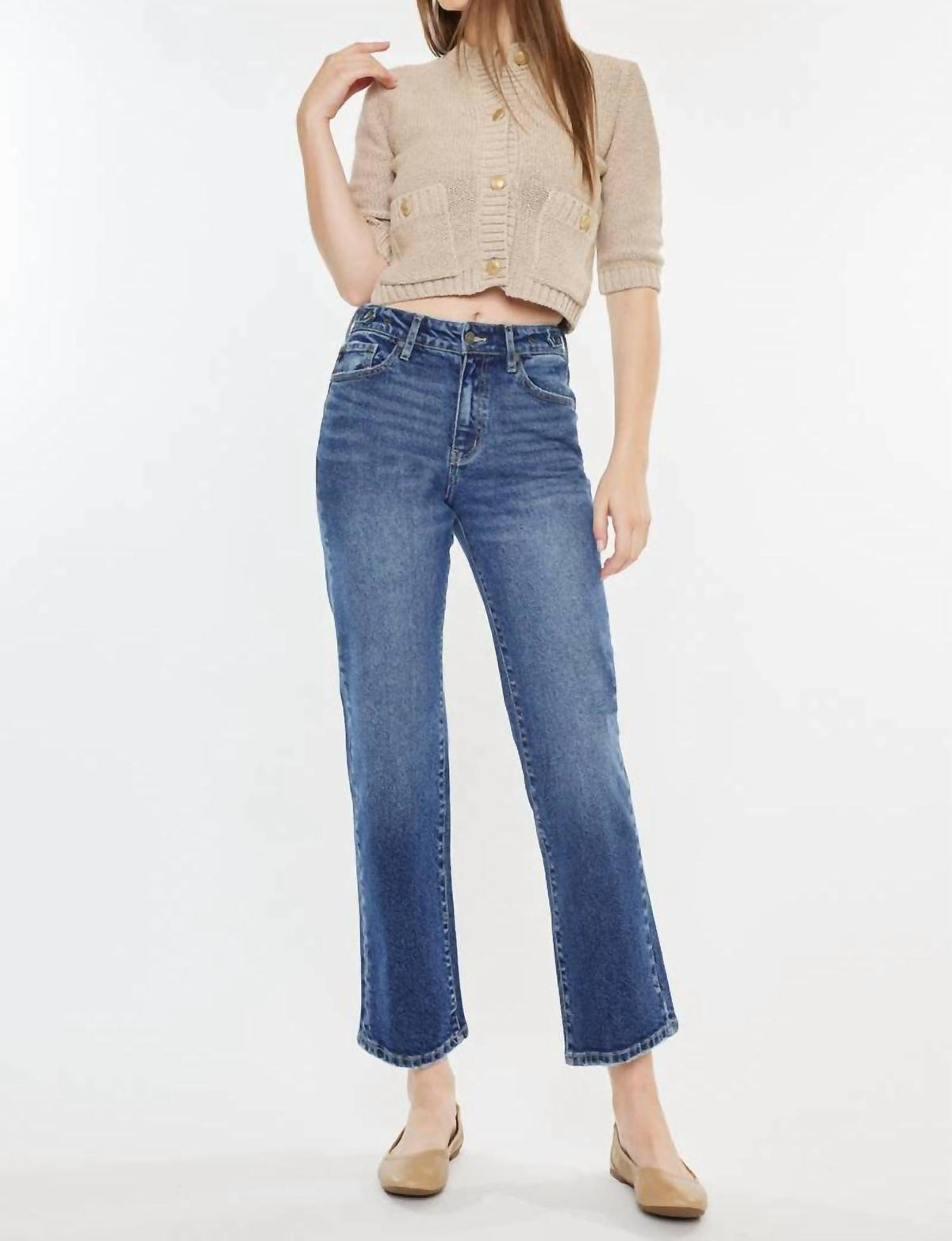 Kancan - High Rise True Straight Jeans