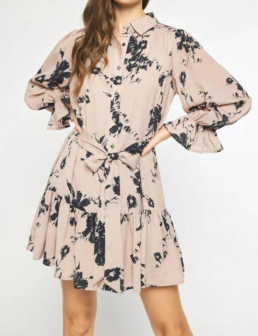 Entro - Floral Print Tie Dress