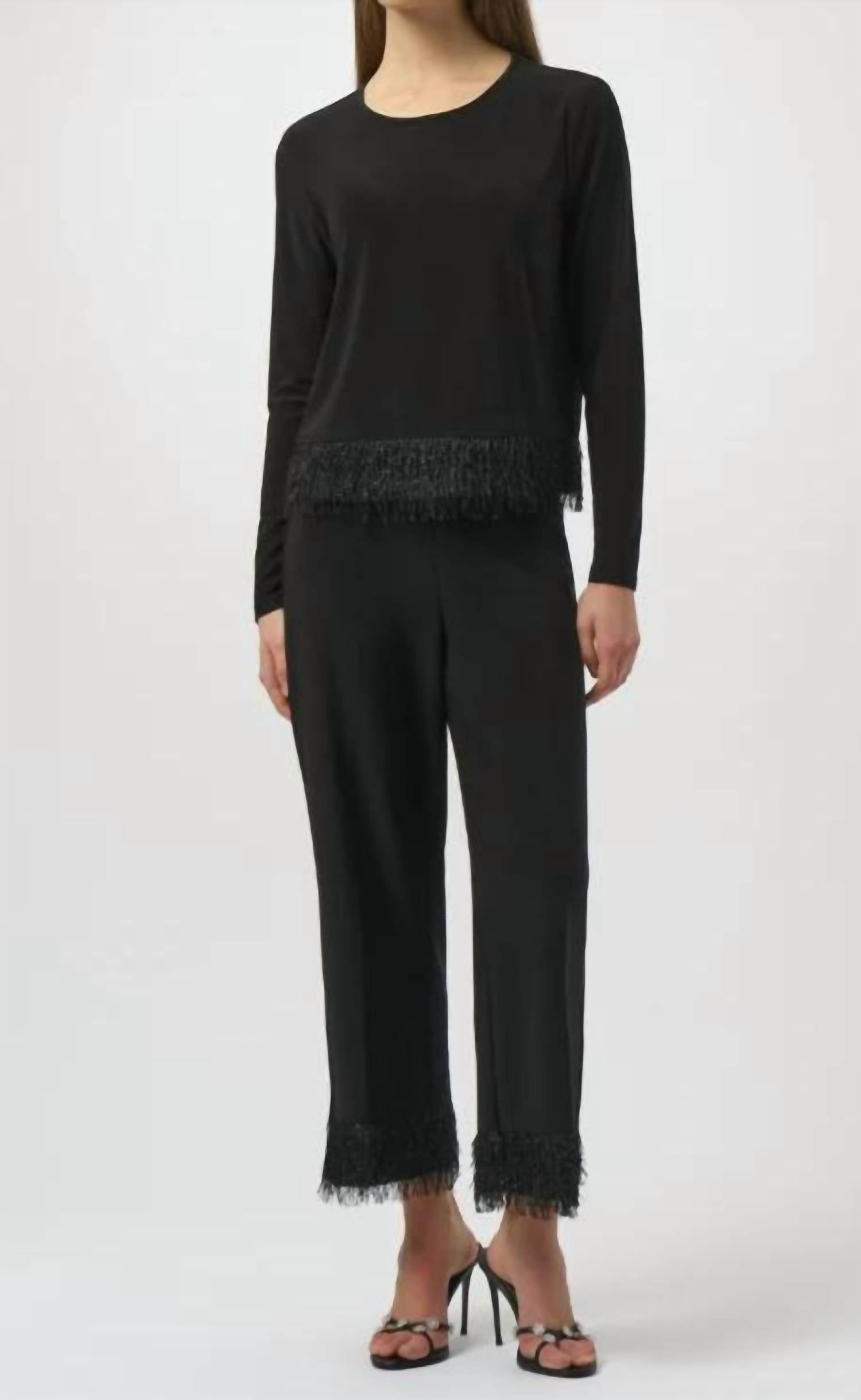 Joseph Ribkoff - Novelty Fringe Hem Top