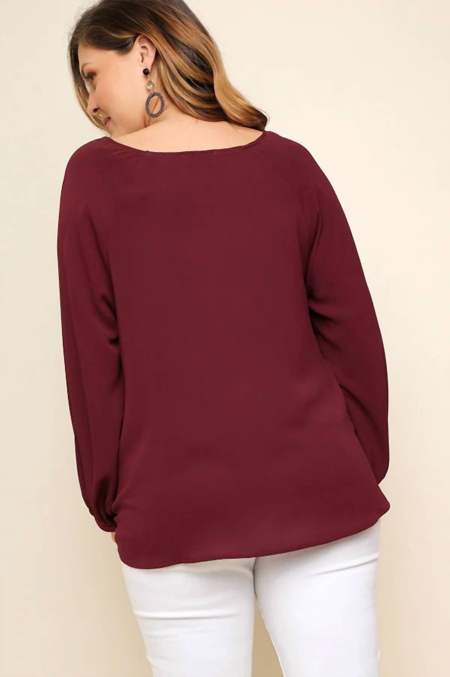 Umgee - Gathered Long Sleeve Top