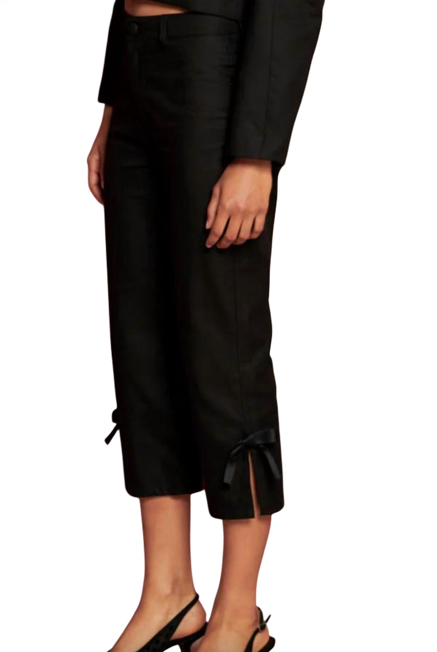 SISTER JANE Turtle Dove High Rise Capri Trousers in black - women's pants - alternate view