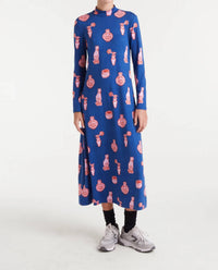 Compania Fantastica Cat & Vase Dress in navy - women's dress