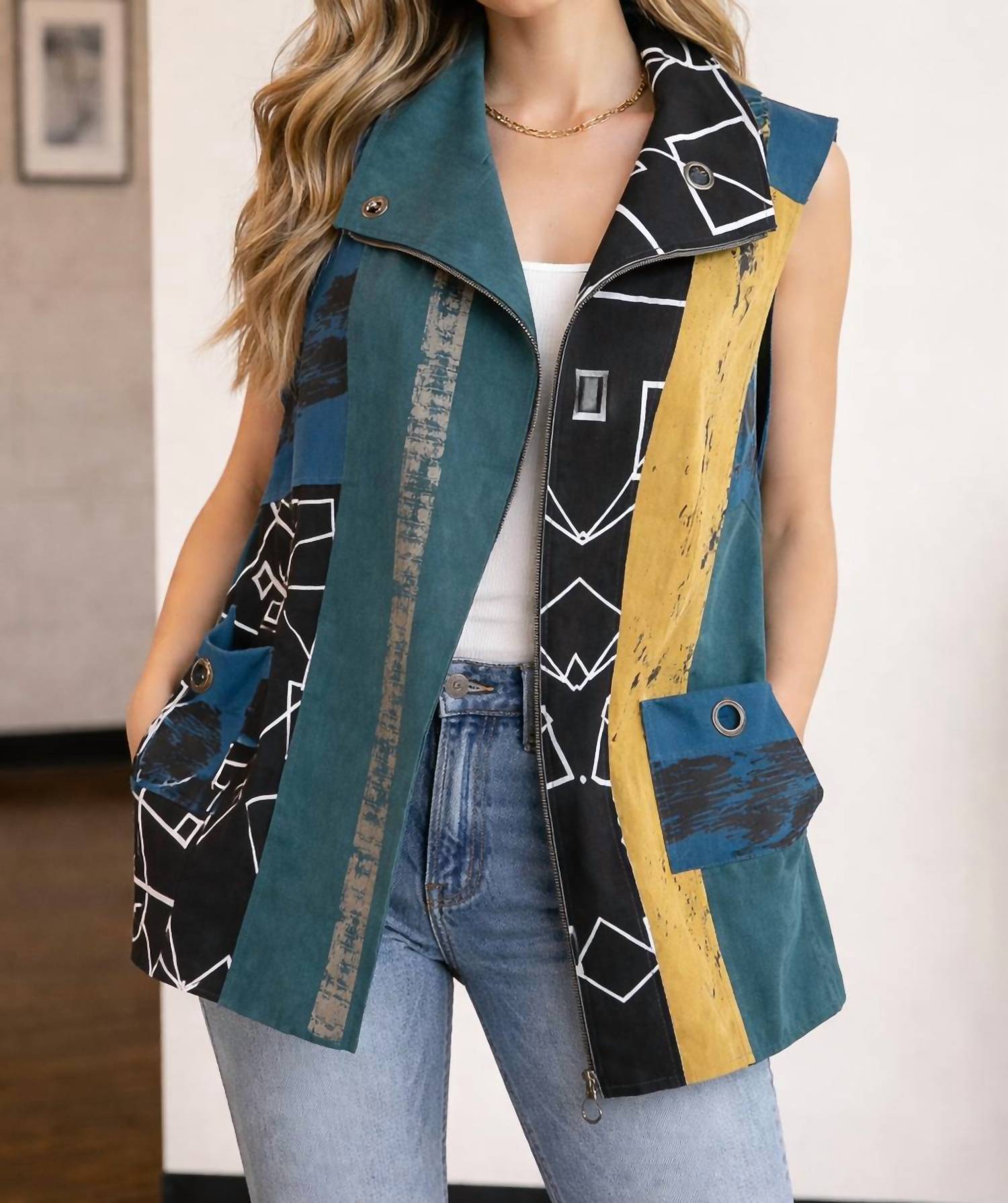 Lemon Grass - faux suede vest
