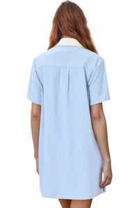 Entro - Alexa Vegan Leather Trim Shirt Dress