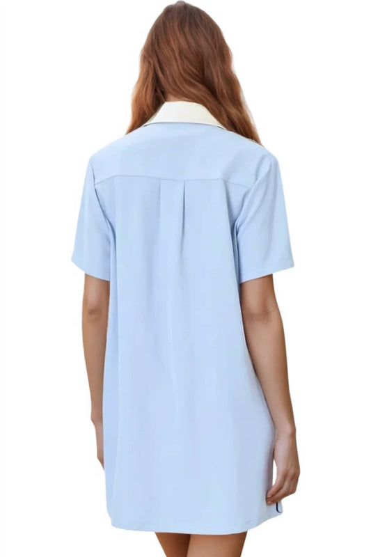 Entro - Alexa Vegan Leather Trim Shirt Dress