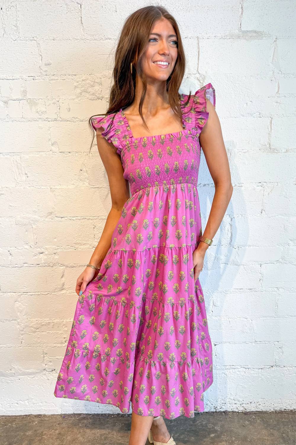 Adeline - Filled With Florals Midi Dress