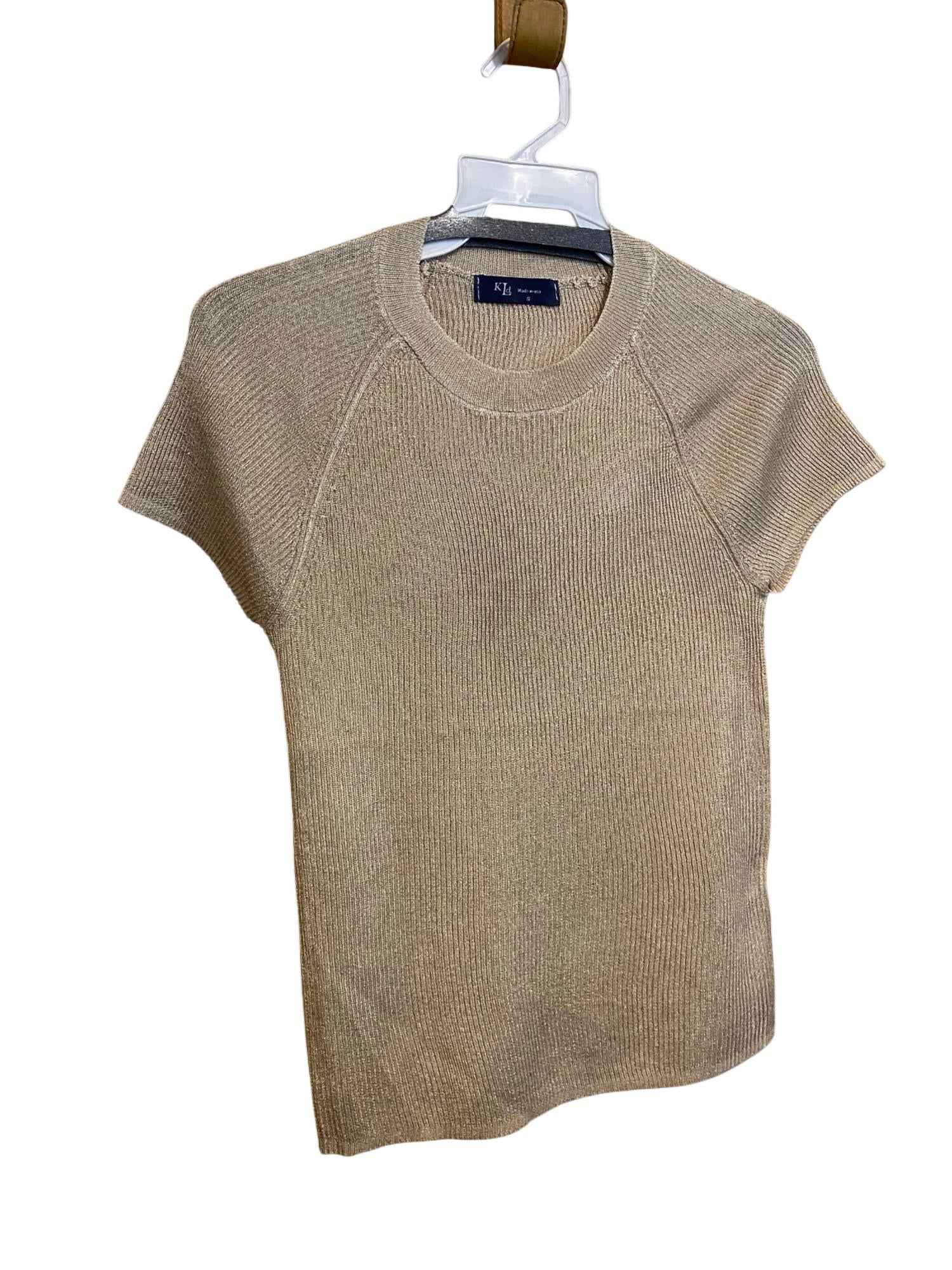 Kld. Signature - Metallic Ribbed Knit Top