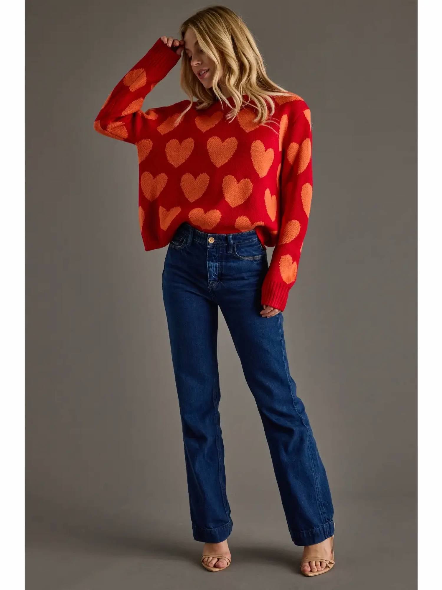 Panache Apparel - Heart Knit Sweater