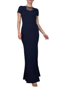 Aidan Mattox - Embellished Crewneck Crepe Dress