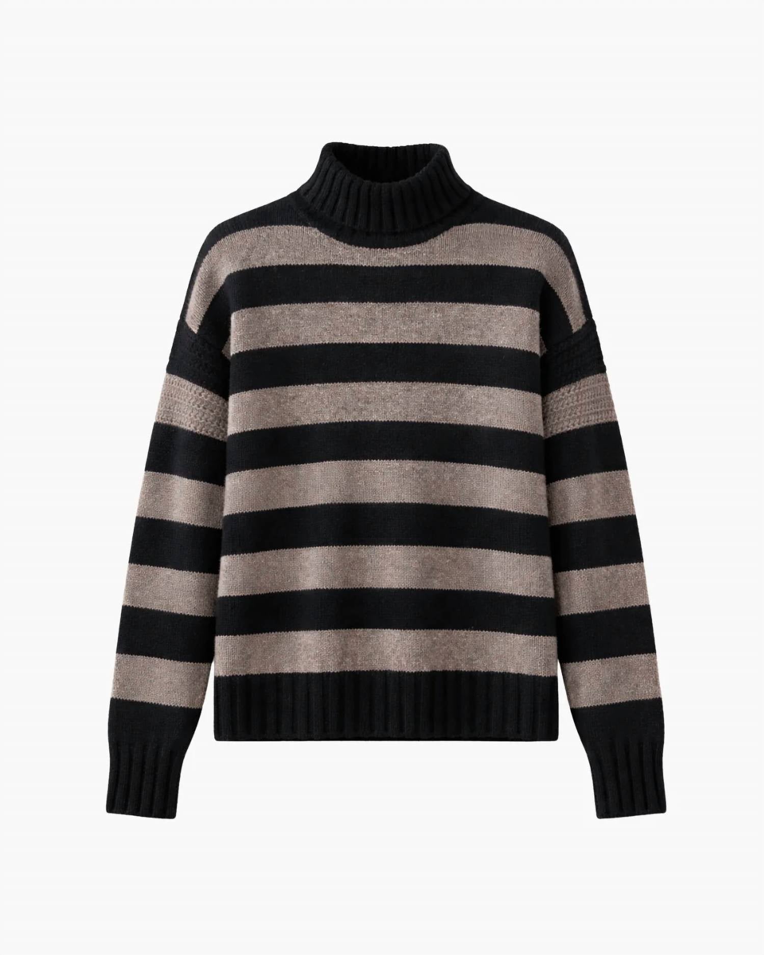 Jumper1234 - Stripe Breton Turtleneck Sweater