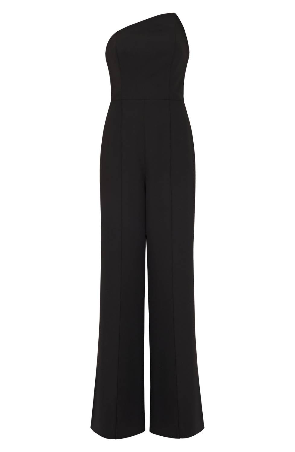 Milly - Atlas Cady Asymmetric Neck Strapless Wide Leg Jumpsuit