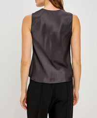 Rails Karley Sleeveless Top in gunmetal - women's blouse - detail view