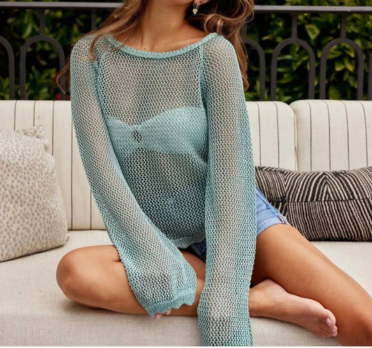 Btb Los Angeles - Tenia Mesh Cover Up Sweater
