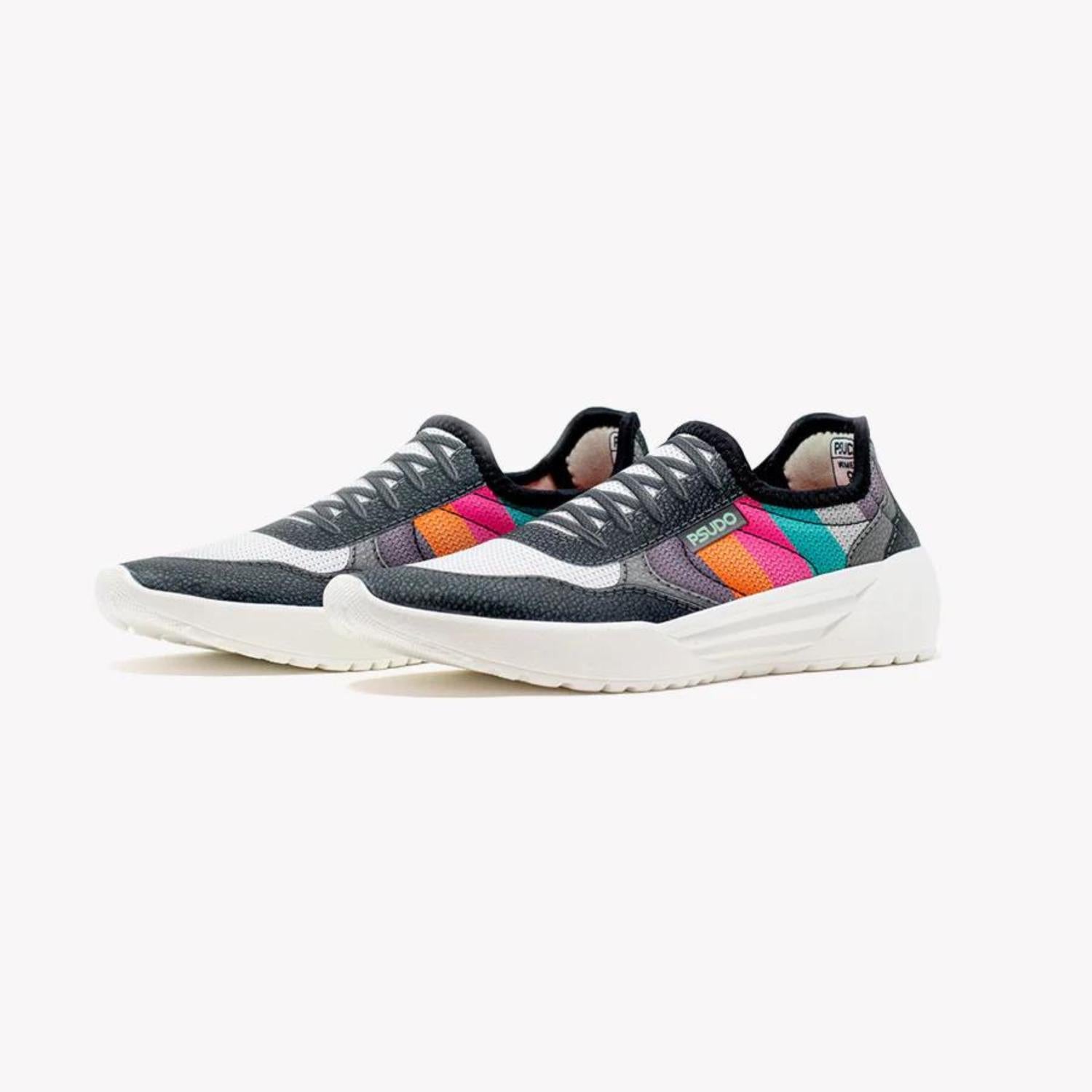 PSUDO Women’s Court Sneakers in black multi - women's sneaker