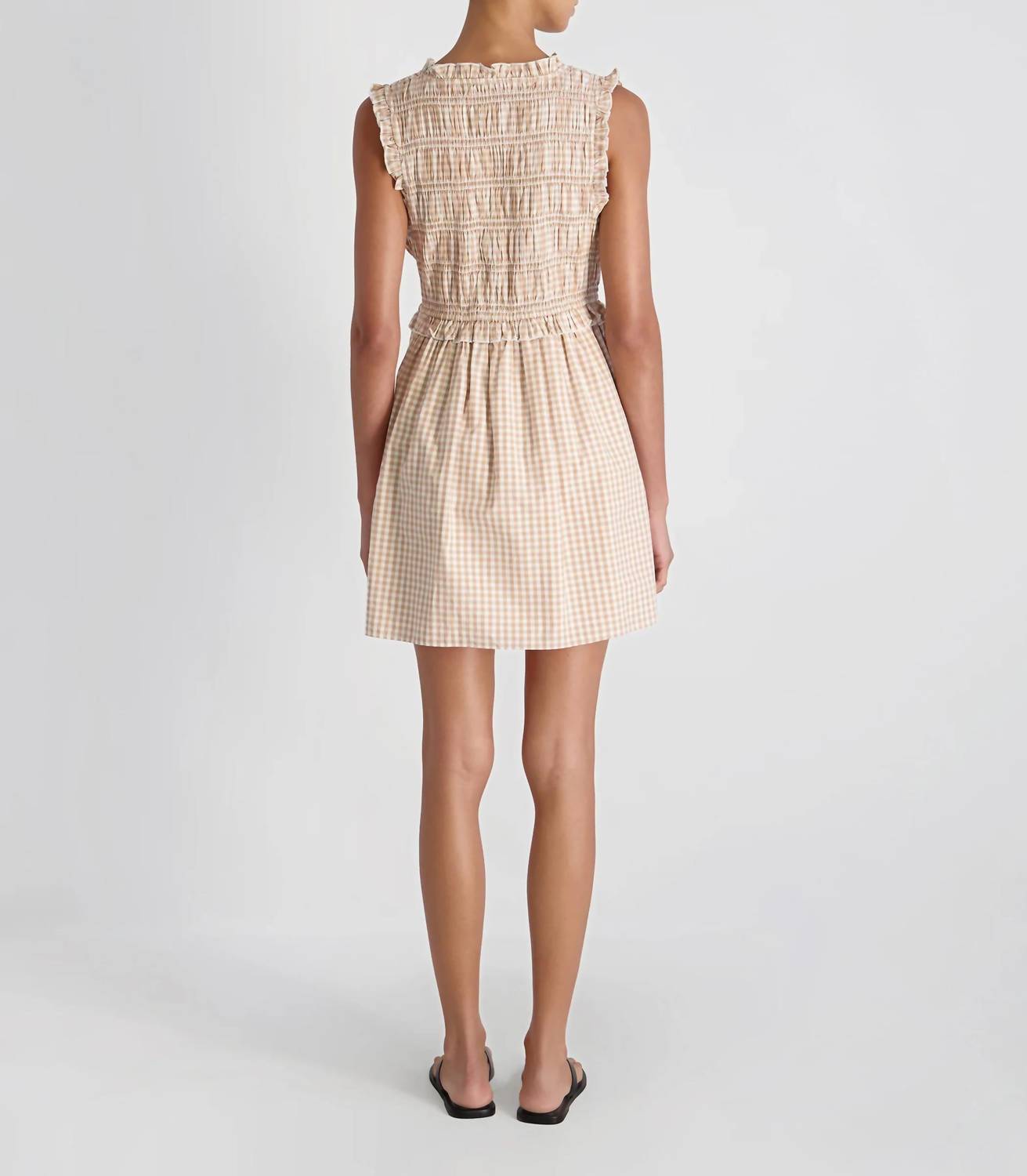 French Connection - Rhodes Poplin Gingham Smocked Dress