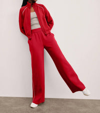 BEYOND YOGA In The Flow Wide Leg Pant in the flow wide leg pant in holly red - women's pants