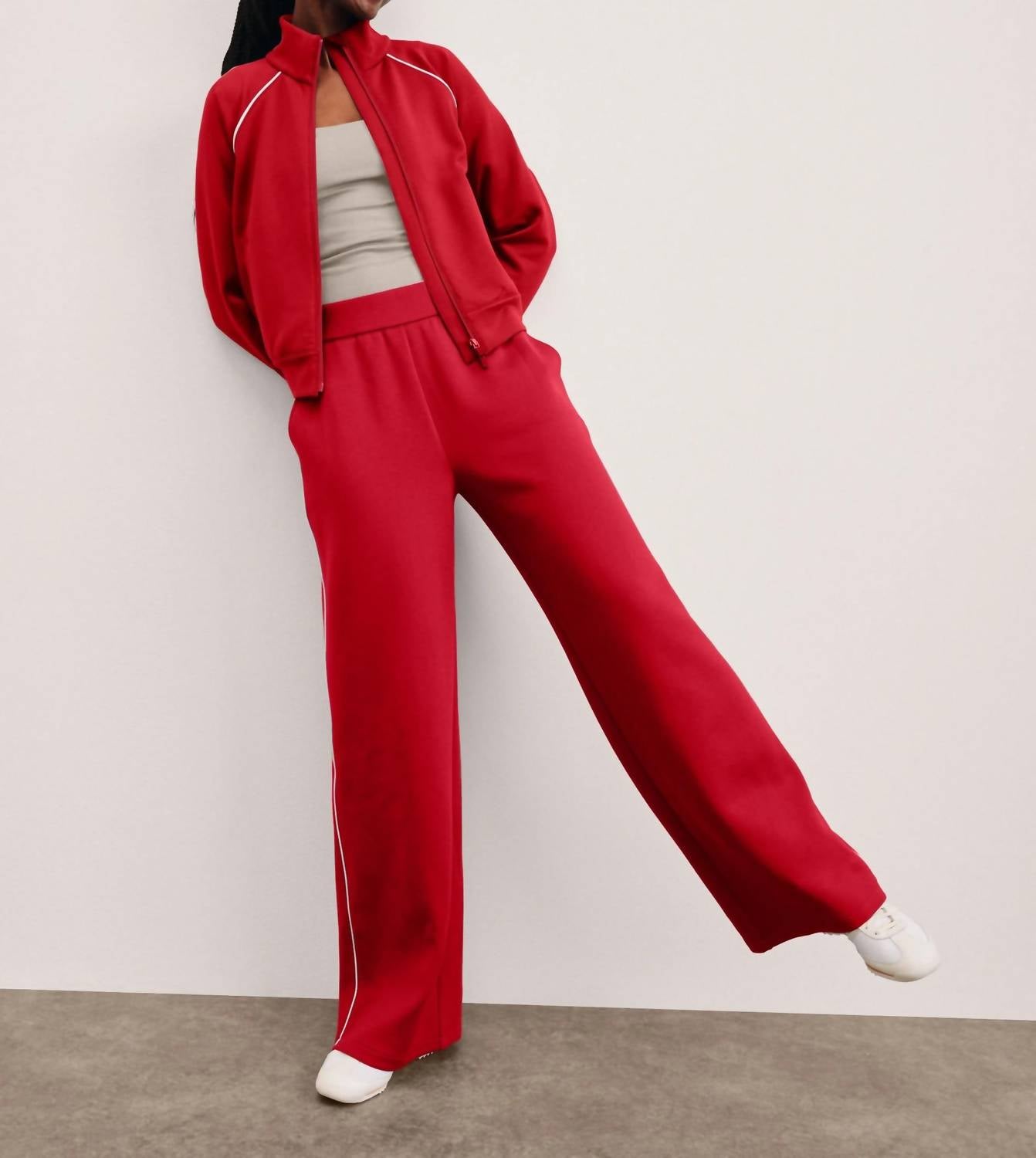 BEYOND YOGA In The Flow Wide Leg Pant in the flow wide leg pant in holly red - women's pants