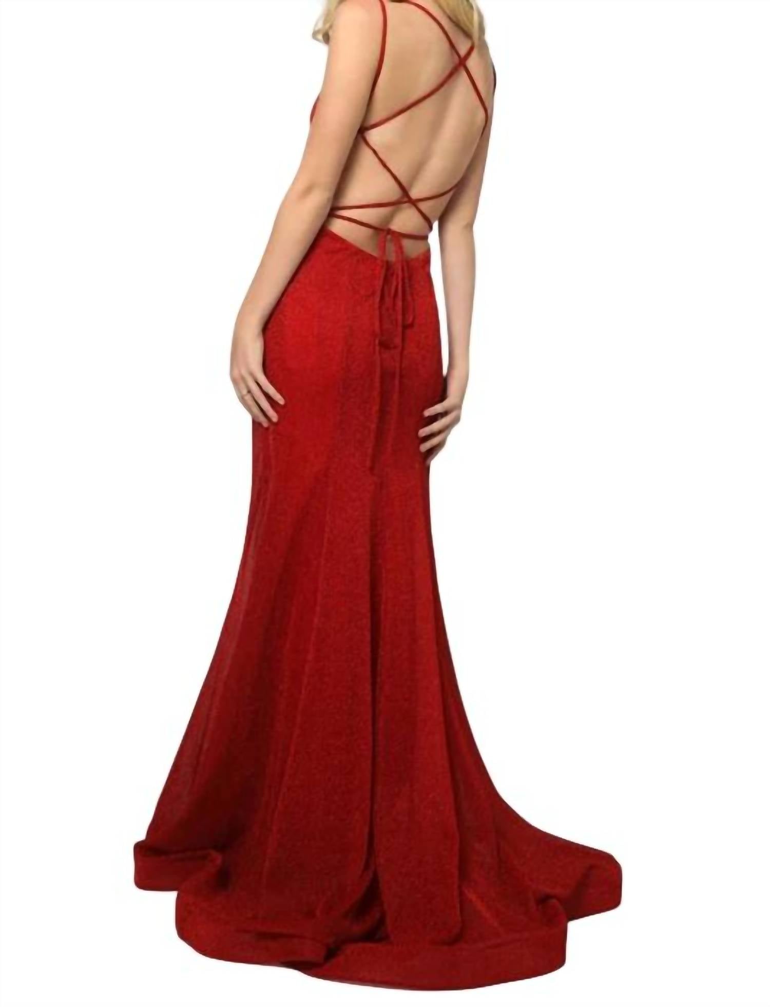 Juliet - Sleeveless Metallic Glitter Gown