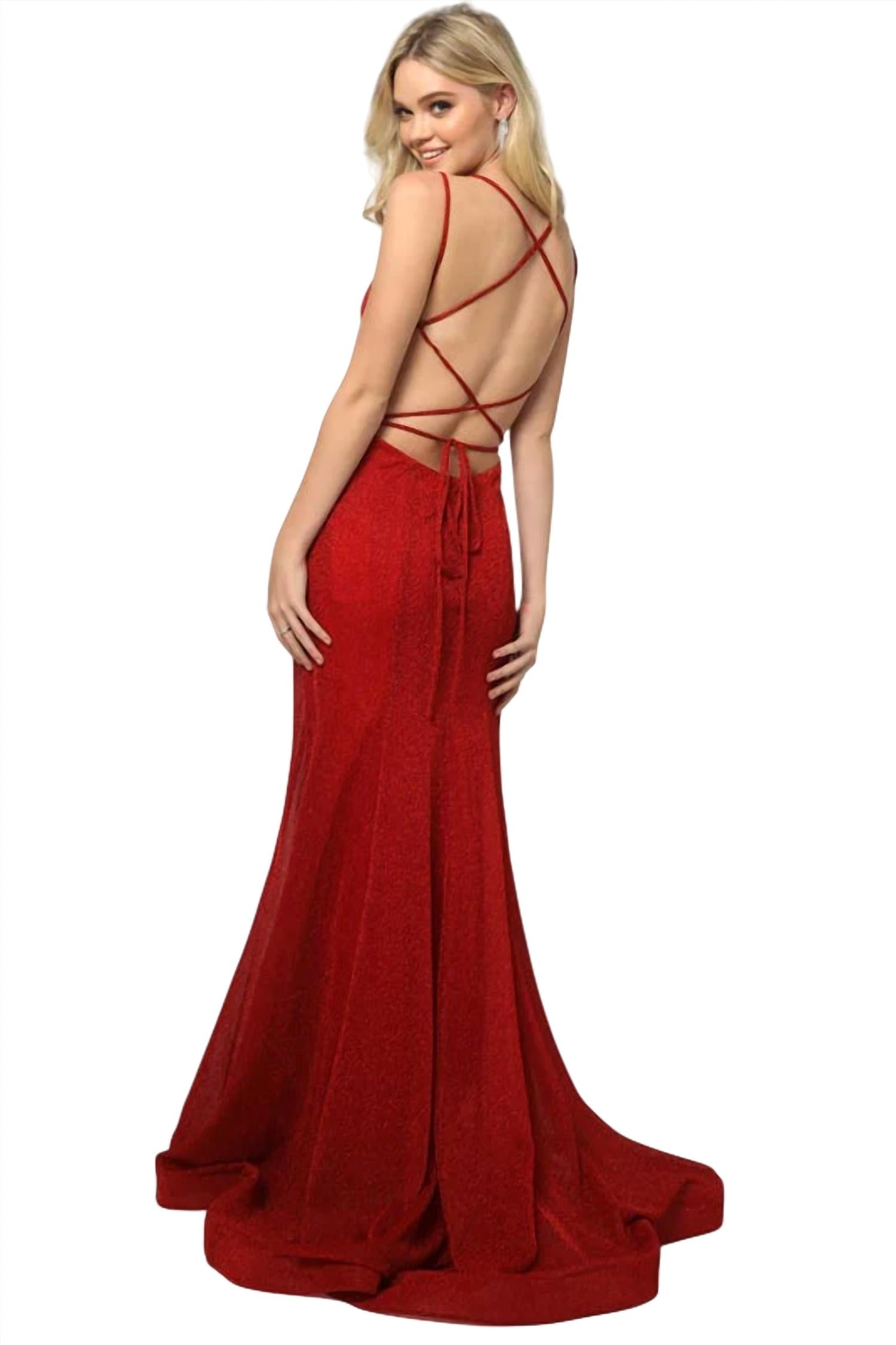 Juliet - Sleeveless Metallic Glitter Gown
