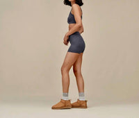 UGG Alexiah Ribbed Lounge Shorts in thundercloud - women's shorts - detail view