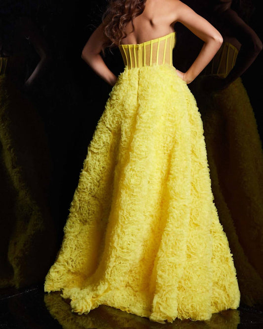 Jovani - Embellished Illusion Bodice A Line Gown