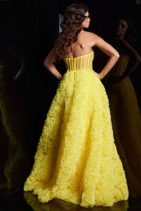 Jovani - Embellished Illusion Bodice A Line Gown