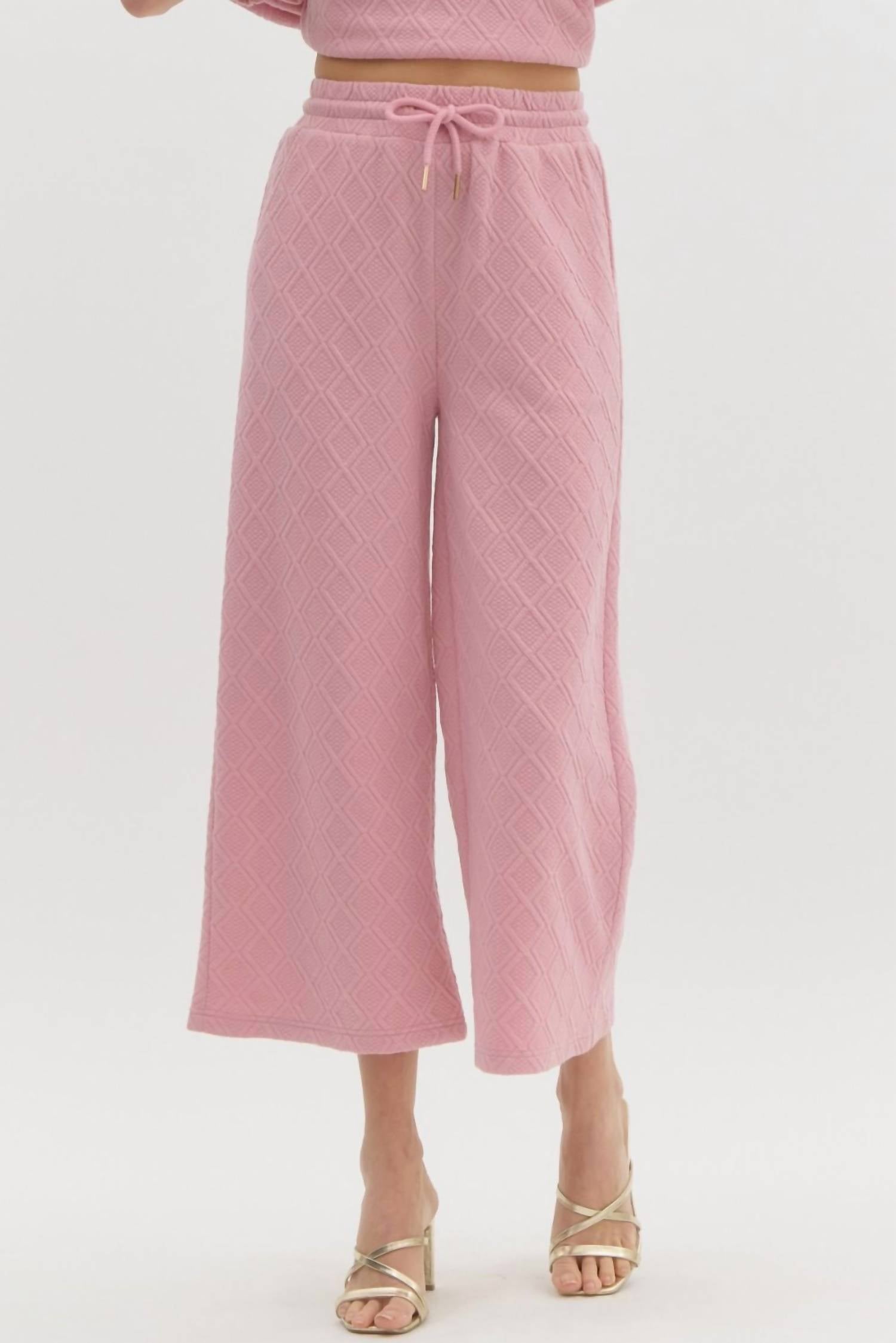 Entro - Women's Diamond Textured Pants