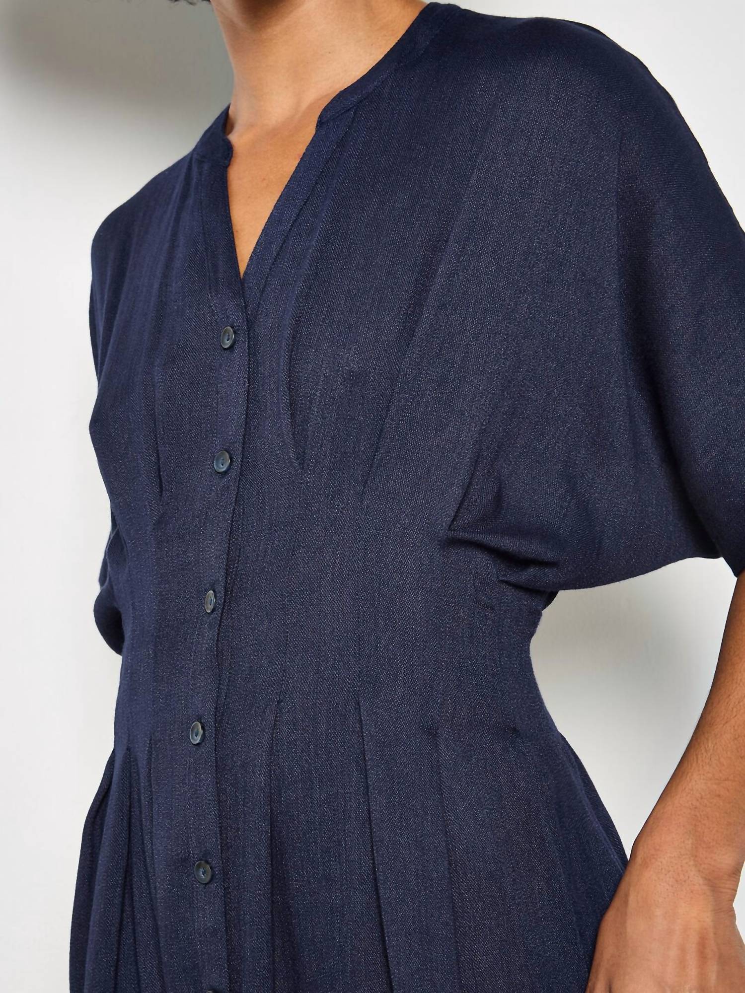Apricot - Pleated Shirt Midi Dress - Plus