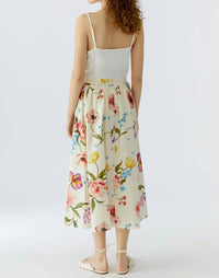 Oui - Floral Print Midi Skirt