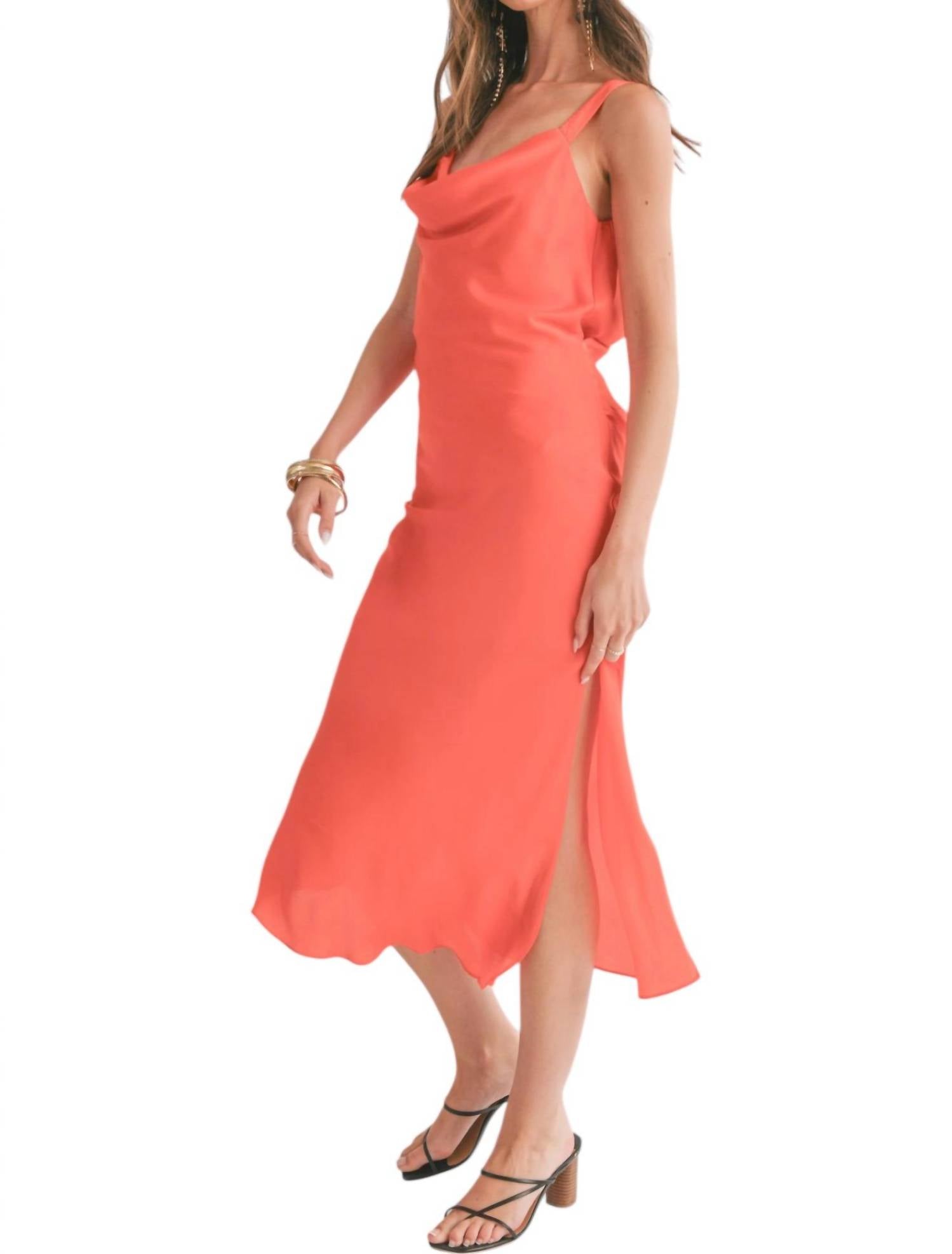 Sage The Label - Dream Skies Low Back Cowl Midi Dress